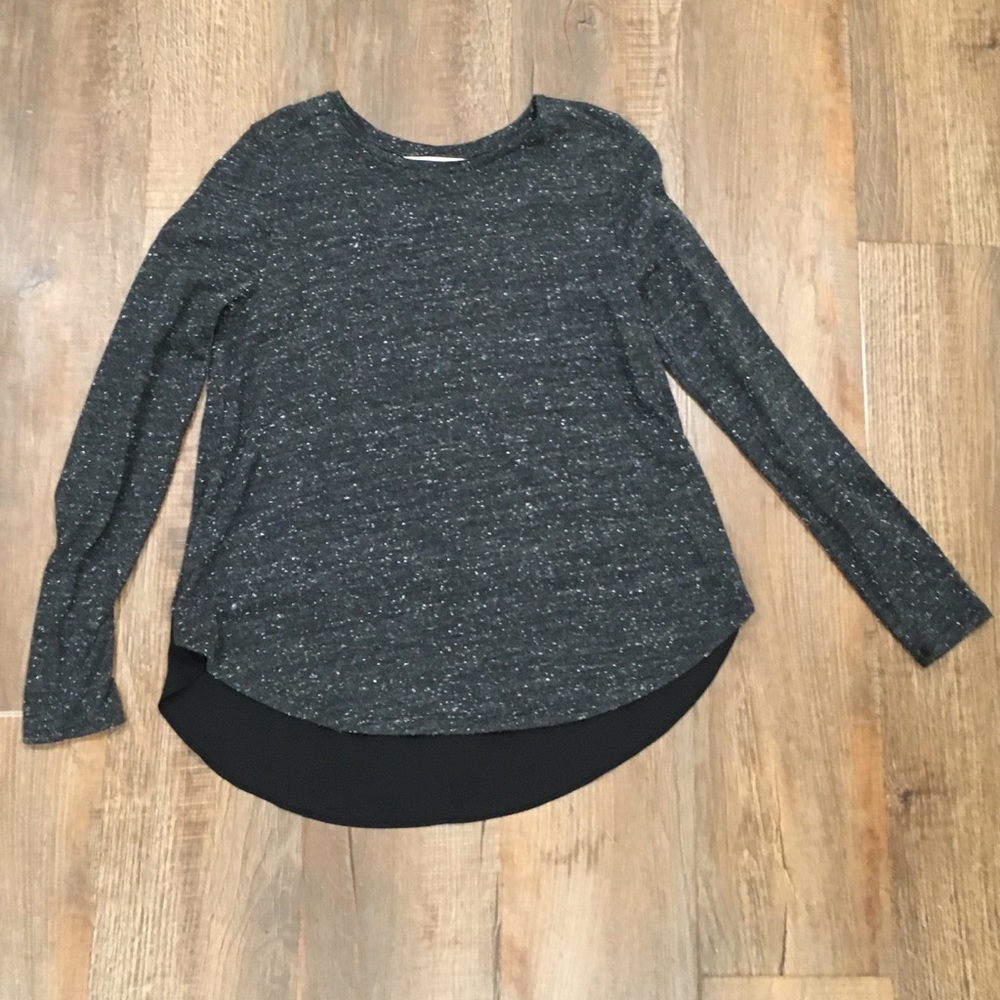 Loft mixed material long sleeve